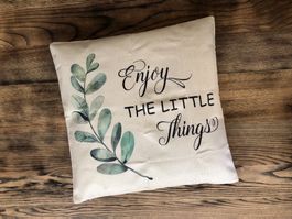 Kissenbezug ca 45 x 45 cm Pflanze Spruch Landhausstil Deko