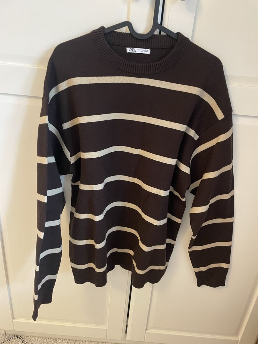 Zara Maglioni & Felpe: Zara Brown & Cream Striped Jumper – Nuovo e nell'imballaggio originale da Rüschlikon venduto da IDOULA