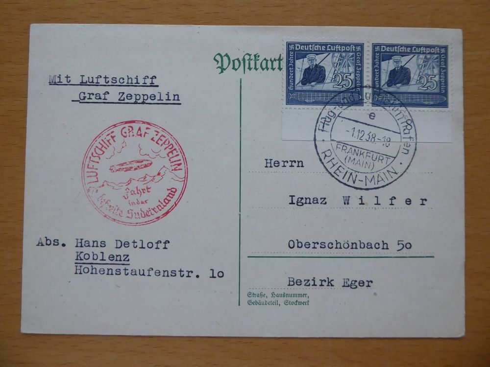Deutsche Luftpost mit Graf Zeppelin befördert (Gebraucht) in Rothrist ...