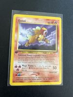 Pokemon Karte Entei 1. Edition, relativ gut erhalten