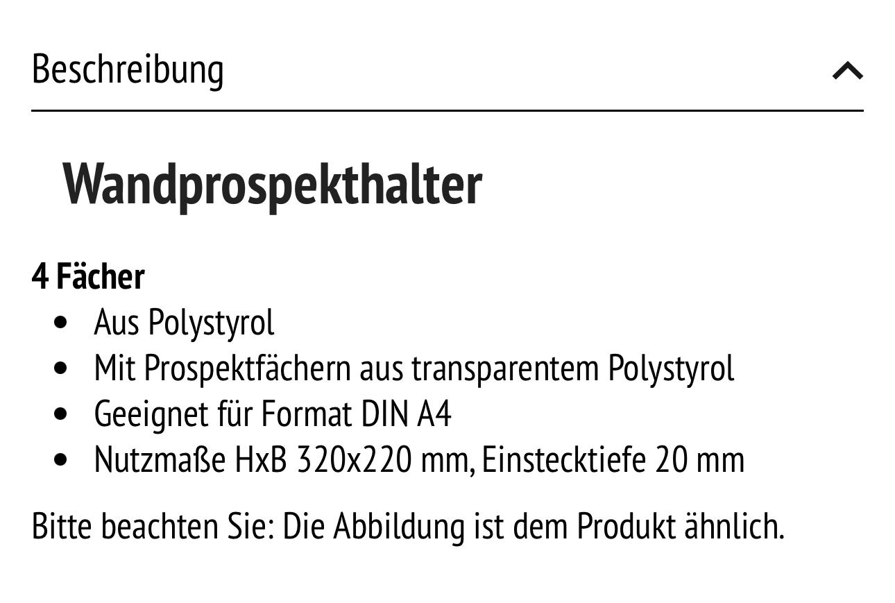 Sonstige Dekorationen & Accessoires: neue Wandprospekthalter, 4 Ablagen, – Neu (gemäss Beschreibung) aus Necker von liq24 2