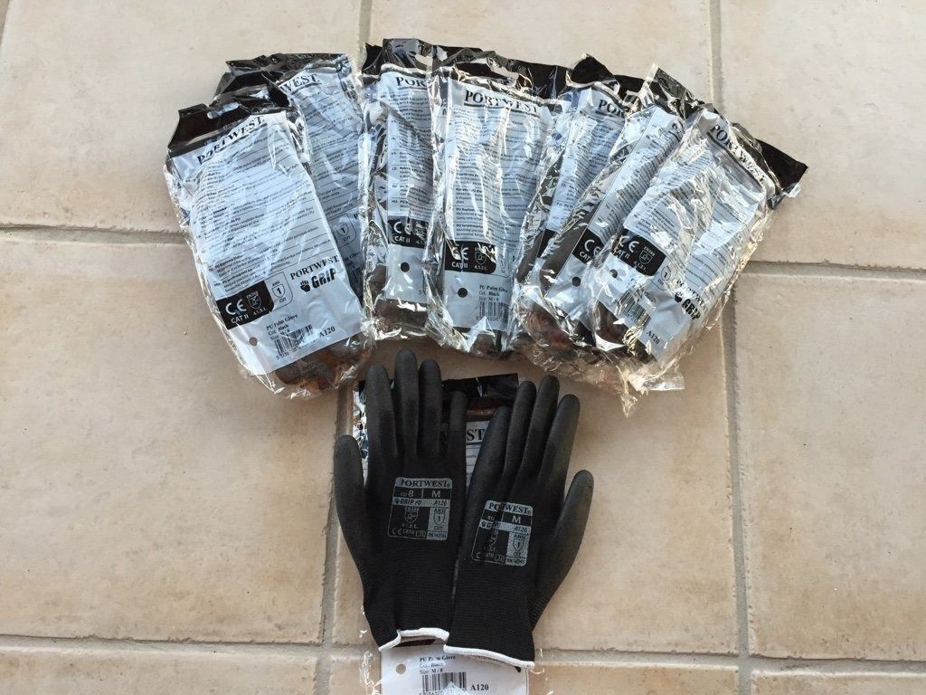 Guanti & manicotti: 8 Paar Nylon Portwest PU Handschuhe M – Nuovo e nell'imballaggio originale da Beatenberg venduto da nonnkari