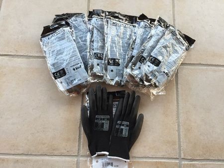 8 Paar Nylon Portwest PU Handschuhe M