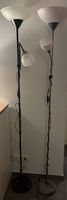 2 Stehlampen mit Leselampe - schwarz & grau