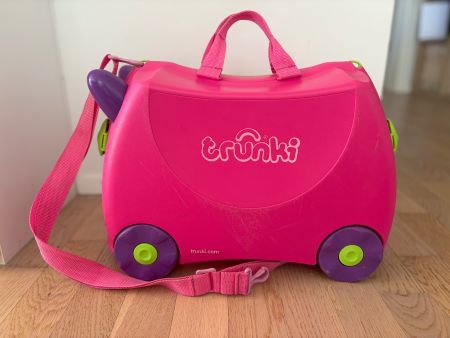 Kinderkoffer Trunki, rosa, mit Gurt, guter Zustand