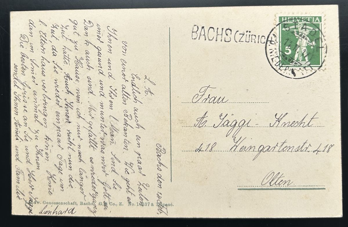 Cartoline postali: AK Bachs ZH – Usato da Horw venduto da Tellbub 1