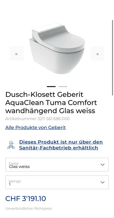 Geberit AquaClean Dusch-WC Tuma Comfort 2
