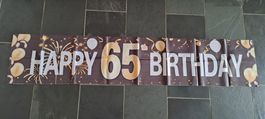 Happy Birthday Banner, 65. Geburtstag, Party Deko 🎉
