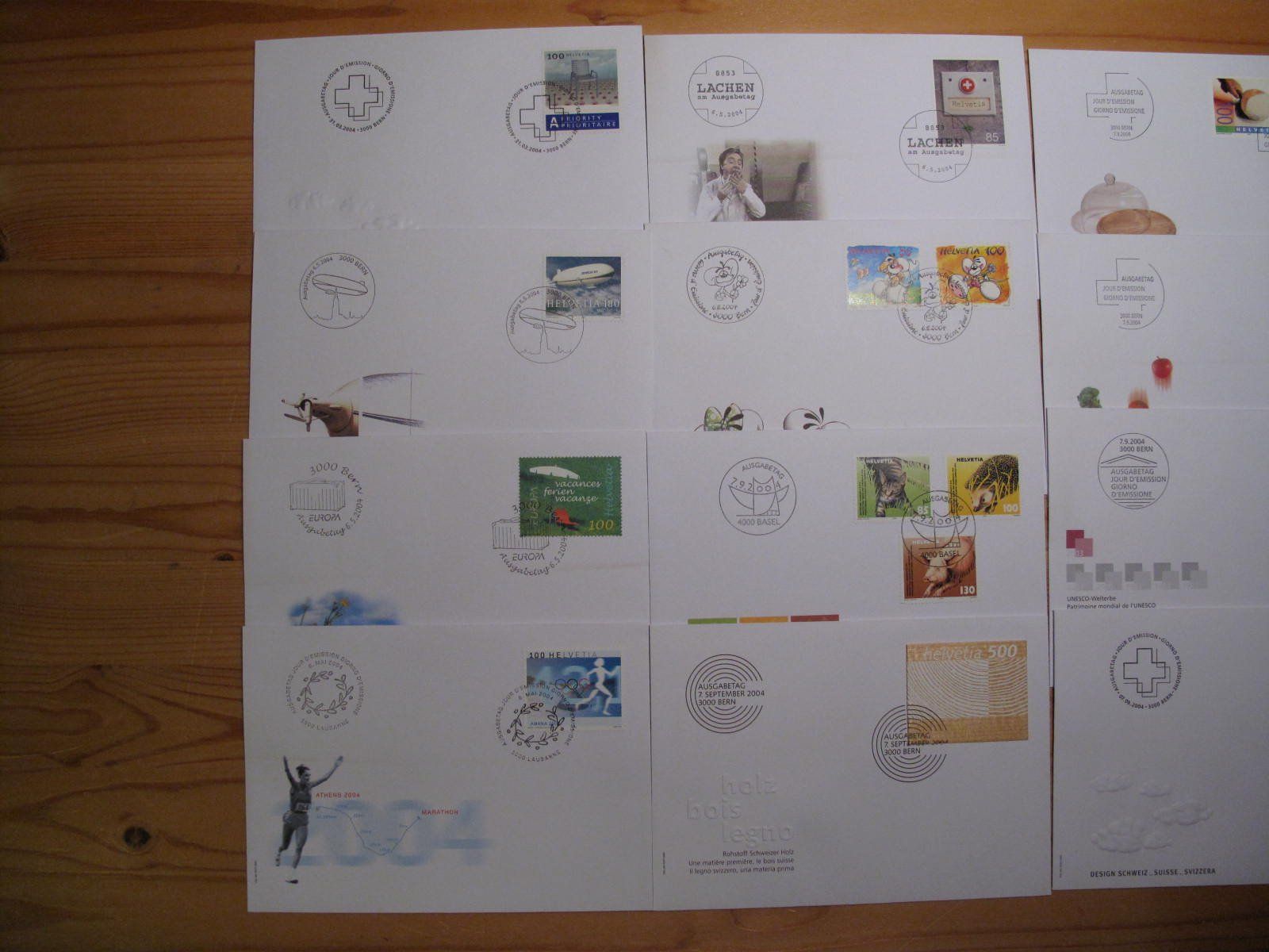 Tutti i francobolli: Schweiz FDC 2004 14 Stück – Usato da Wil SG venduto da fva01 1