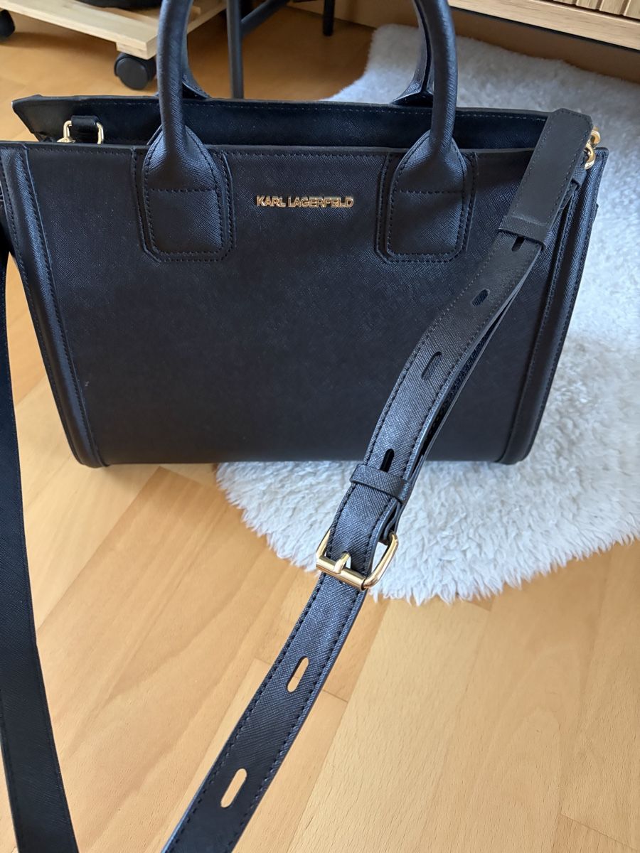 Karl Lagerfeld Borse da donna: Karl Lagerfeld Black Leather Tote Bag – Usato da Zürich venduto da Abu95 1