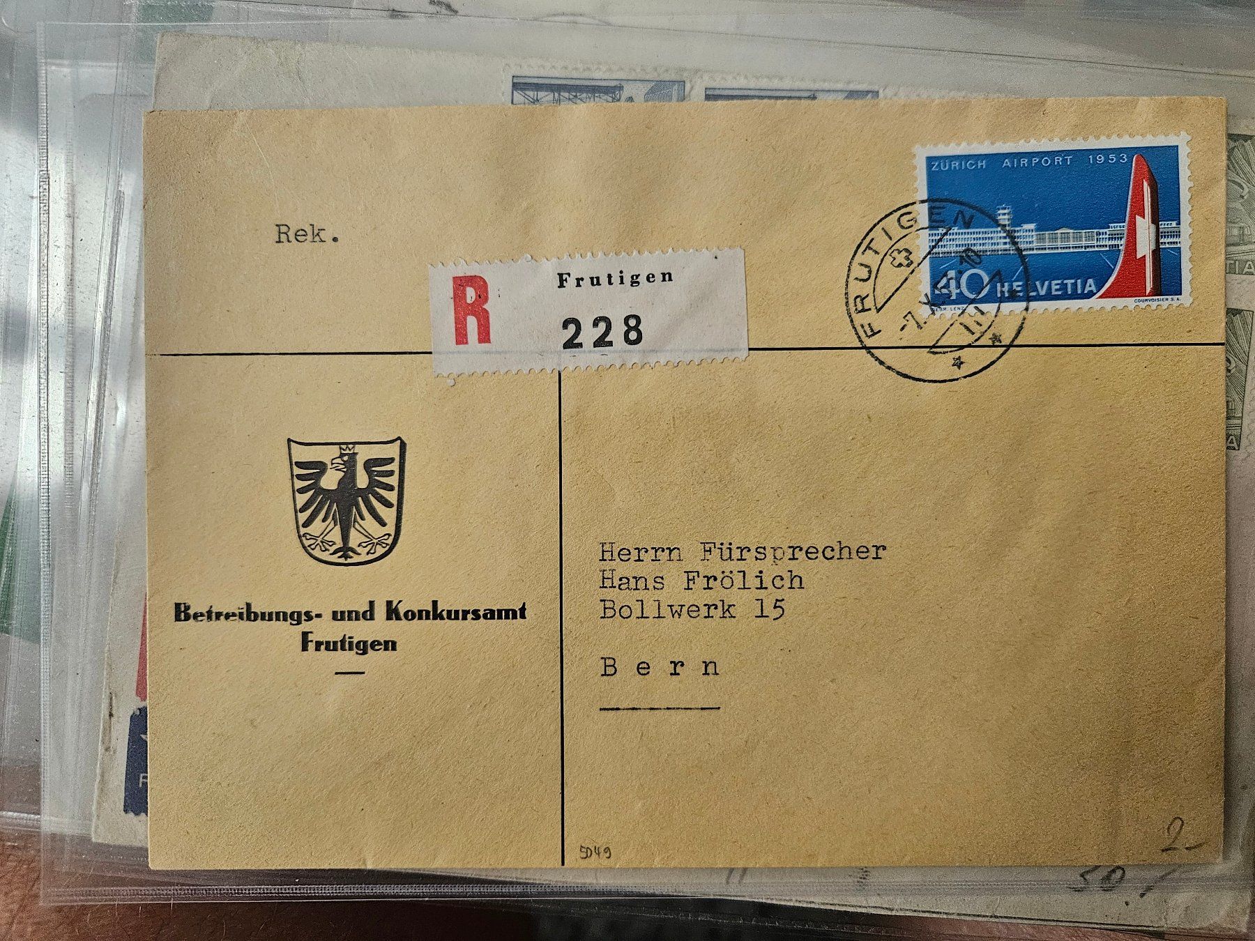 Tutti i francobolli: R Brief mit 313 Frutigen nur 2.-- – Usato da Buttikon SZ venduto da Marcelr