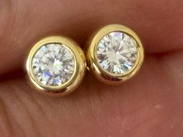 Luxus Elegante Ohrstecker Ohrschmuck Zirkonia Farbe :Gold
