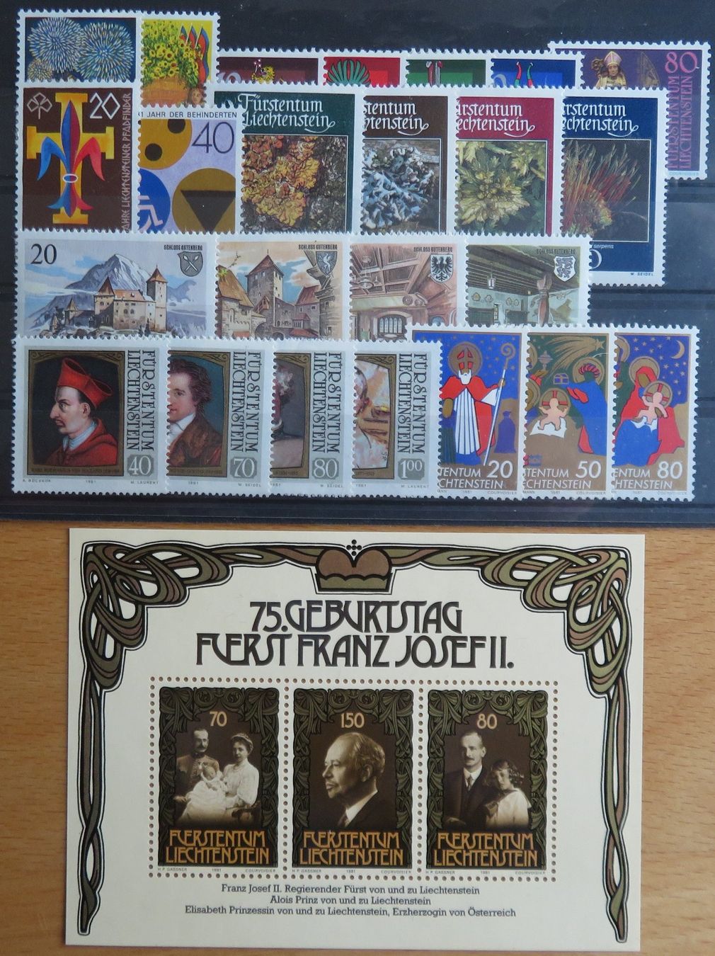Tutti i francobolli: Liechtenstein Jahr 1981 komplett postfrisch ** – Nuovo e nell'imballaggio originale da Vaduz venduto da muro100