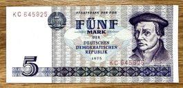 5 Mark Deutschland 1975!!! UNC!!!