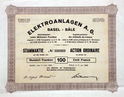 Elektroanlagen AG Basel - 1928