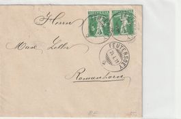 FEUTERSOEY -Kt.Bern, Brief 1911, top Stempel
