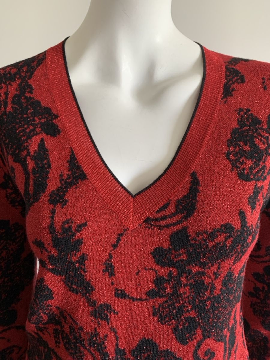 Dries Van Noten Maglioni & Felpe: Dries van Noten: Exklusiver Pullover, Rot/Schwarz, NP 700, S – Nuovo (secondo la descrizione) da Luzern venduto da designluzern 1