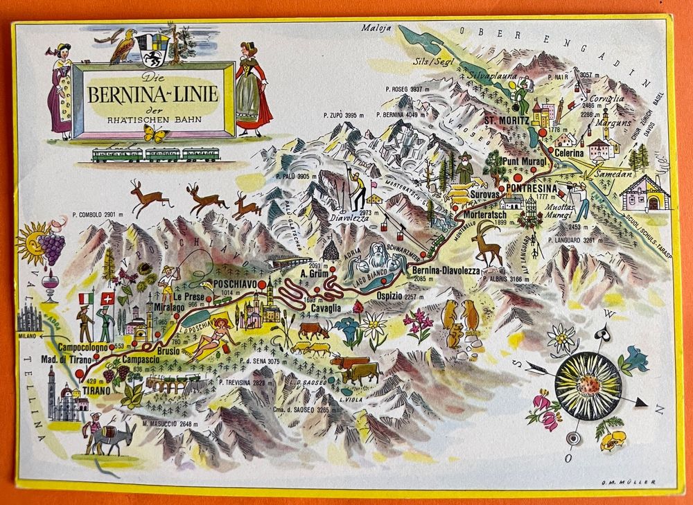 AK BERNINA LINE Der Rh tischen Bahn Map Kaufen Auf Ricardo