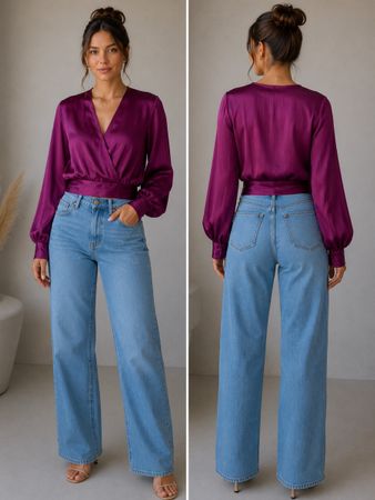 ZARA Damen Bluse lila Grösse S