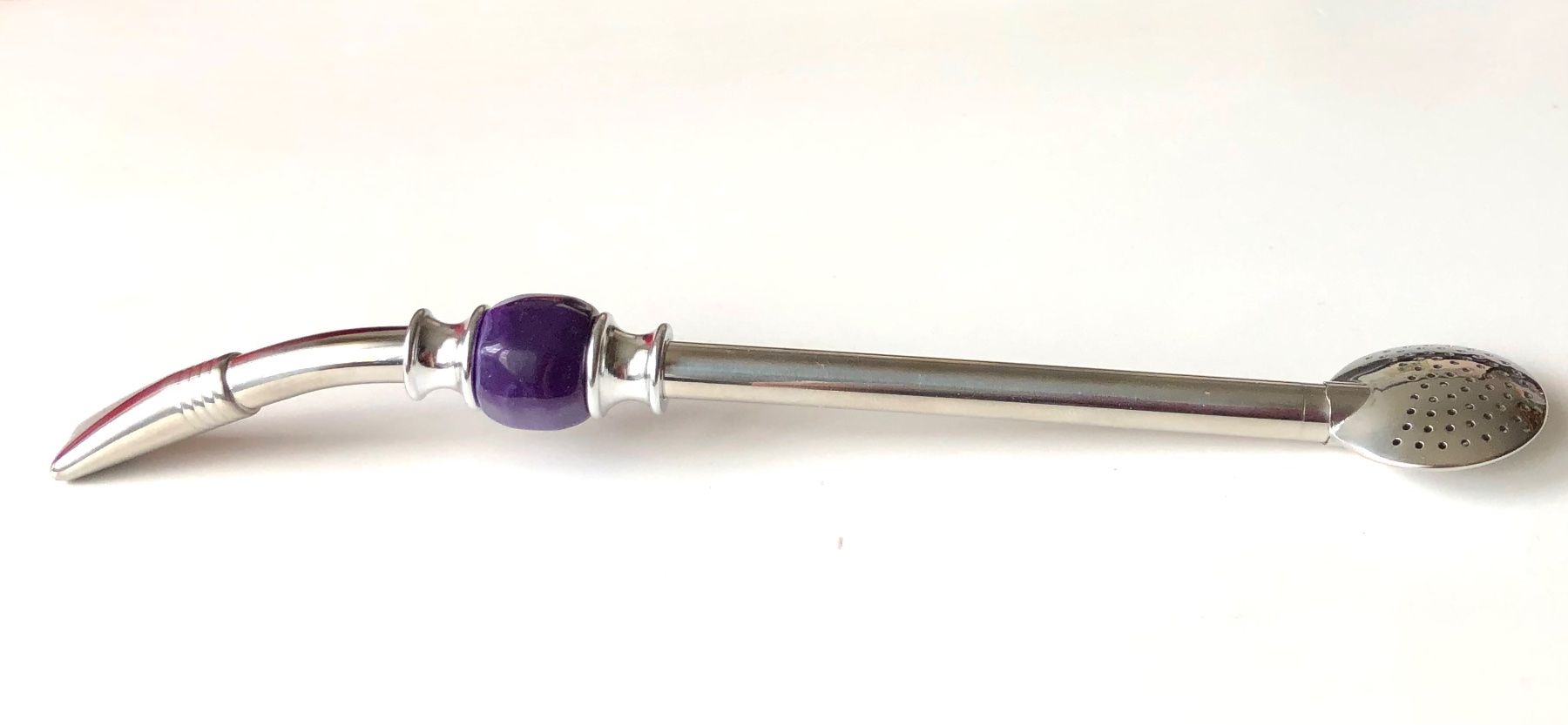 Set di posate: Bombilla Edelstahl 21 cm violett – Nuovo e nell'imballaggio originale da Zuchwil venduto da Yerba_Mate_Schweiz