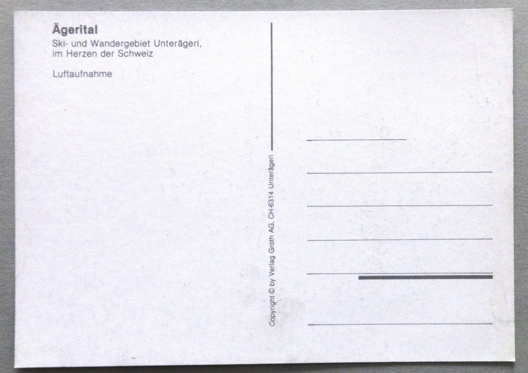 Cartes postales: Ägerital, Luftaufnahme – D'occasion à Fétigny par Billy2miny 1