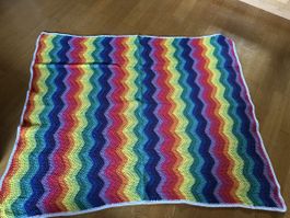 Häckeldecke 99/110 cm Regenbogen 