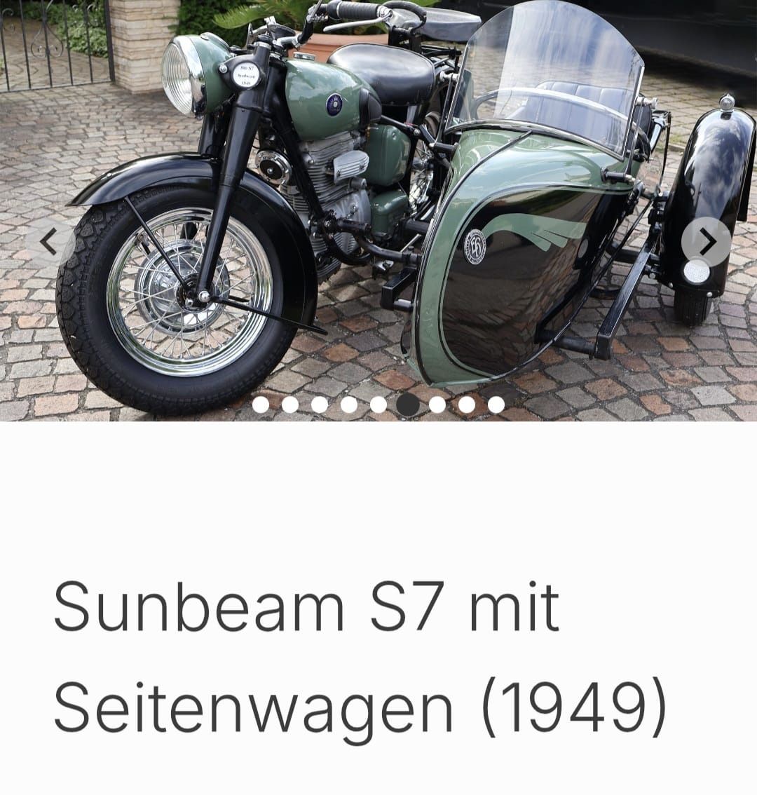 Sidecar: Sunbeam S7 1949 500 ccm – Usato da Aristau venduto da vil_qyw6 2