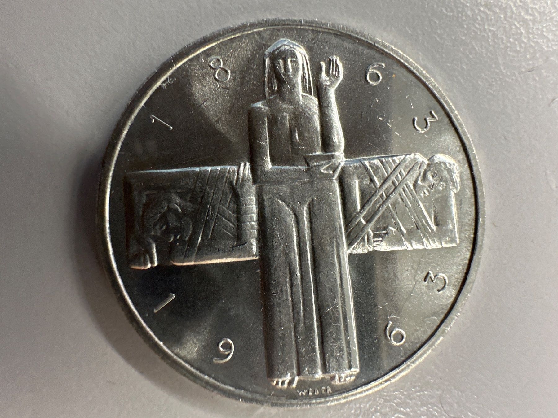 Alle Münzen: 5 Fr. Silber Schweiz Rotes Kreuz 1963 – Gebraucht aus Herisau von herau