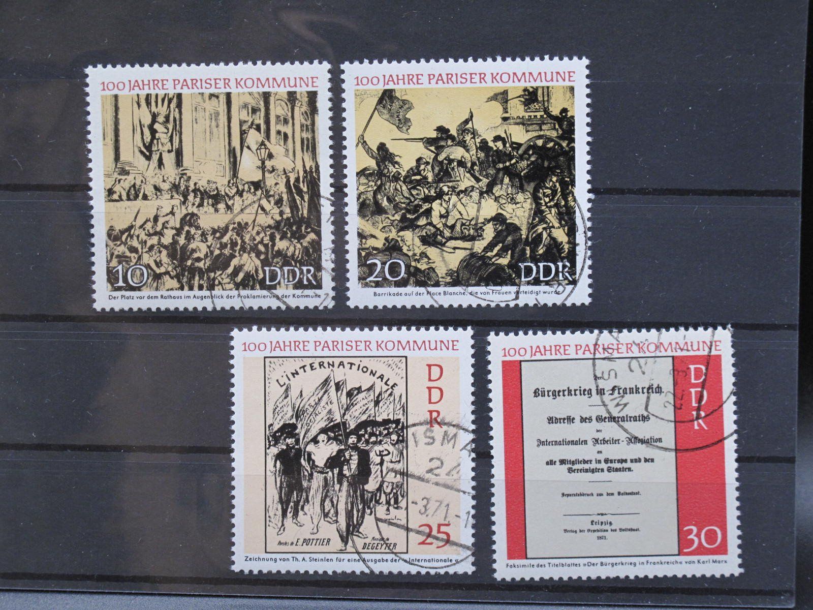 Tutti i francobolli: DDR 1971 Pariser Kommune gest – Usato da Wil SG venduto da fva01