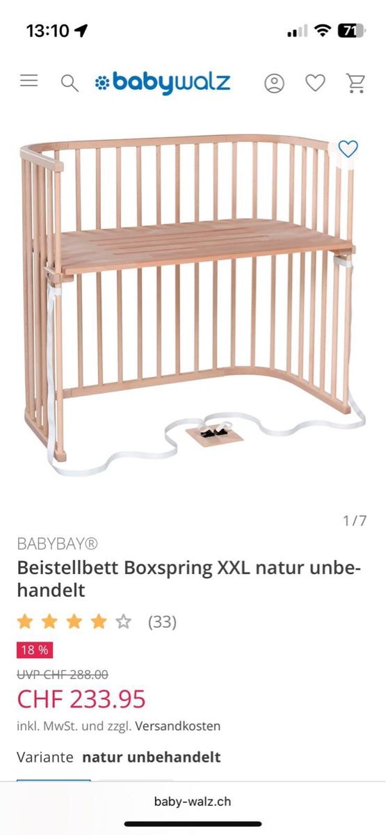 Betten: Beistellbett Boxspring-Bett XXL – Gebraucht aus Münsingen von Kristina_Kn. 3