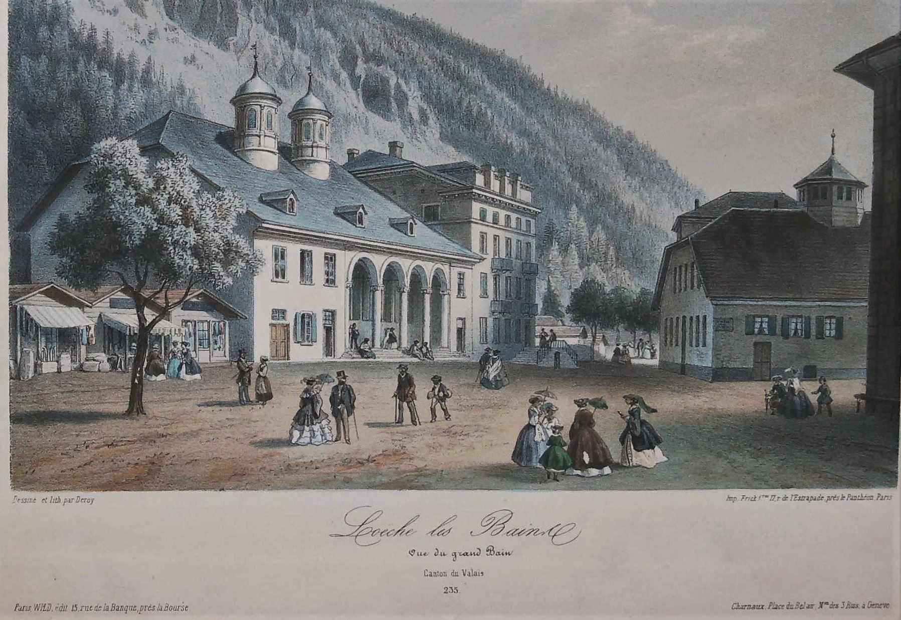 Stiche: Leukerbad Tonlithographie von Deroy – Gebraucht aus Rafz von Helvet32 1