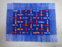 Puppenhauszubehör, Wohnzimmerteppich, blau, Bodo Hennig