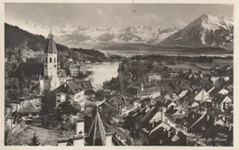 Ansichtskarte Thun und die Alpen gelaufen 1931 Zustand ok