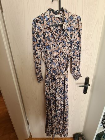 Maxikleid, Blusenkleid, Kaffe, gr. 36, Blumenmuster