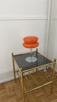 Tischlampe in Retro design orange Glas Chrom Lampe