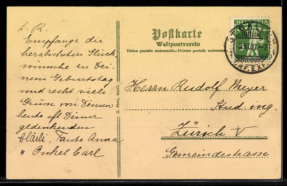 Cartoline postali: AK St. Gallen, St. Leonhardstrasse mit Kirche – Usato da Berlin venduto da bartko-reher 1