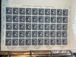 Schweiz 1965 Bogen Pro Patria 50+10Rp 1.Tag Walenstadt Abart