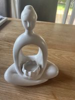 Porte-bougie décoratif PartyLite céramique blanc zen