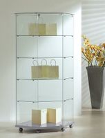 Glasvitrine,ESG Glas,Silber,Kirsch,Wenge(B.68xT.68xH.180cm)