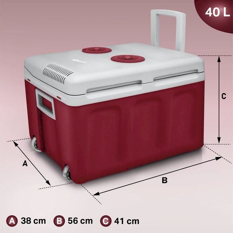 tillvex Kühlbox elektrisch 40L Rot