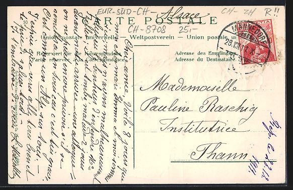 Cartoline postali: Männedorf, Ortsansicht im Passepartout  – Usato da Berlin venduto da bartko-reher 1