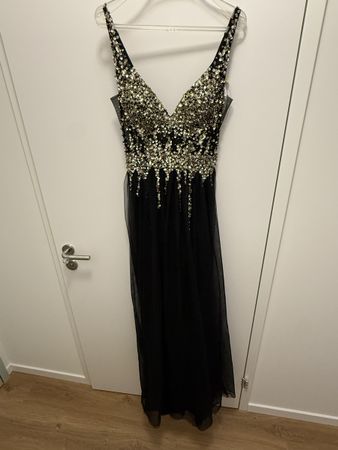Glitzerndes Abendkleid / Ballkleid Schwarz Gr. 36 Neu 