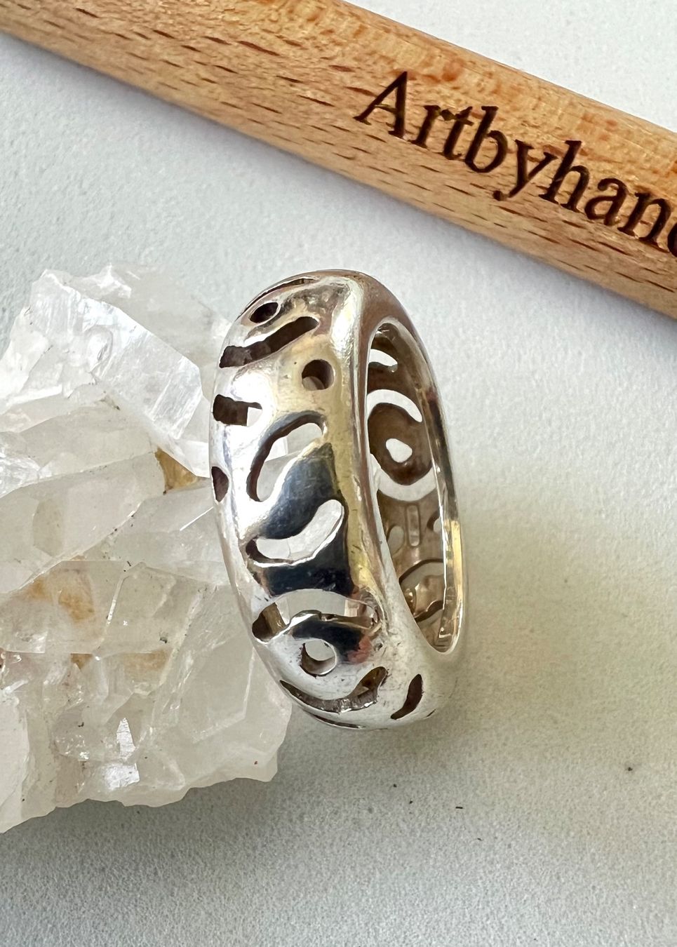Anelli: Designer Silberring 925 mit Ornament-Durchbruch Gr. 53 – Usato da Ruswil venduto da artbyhand 8