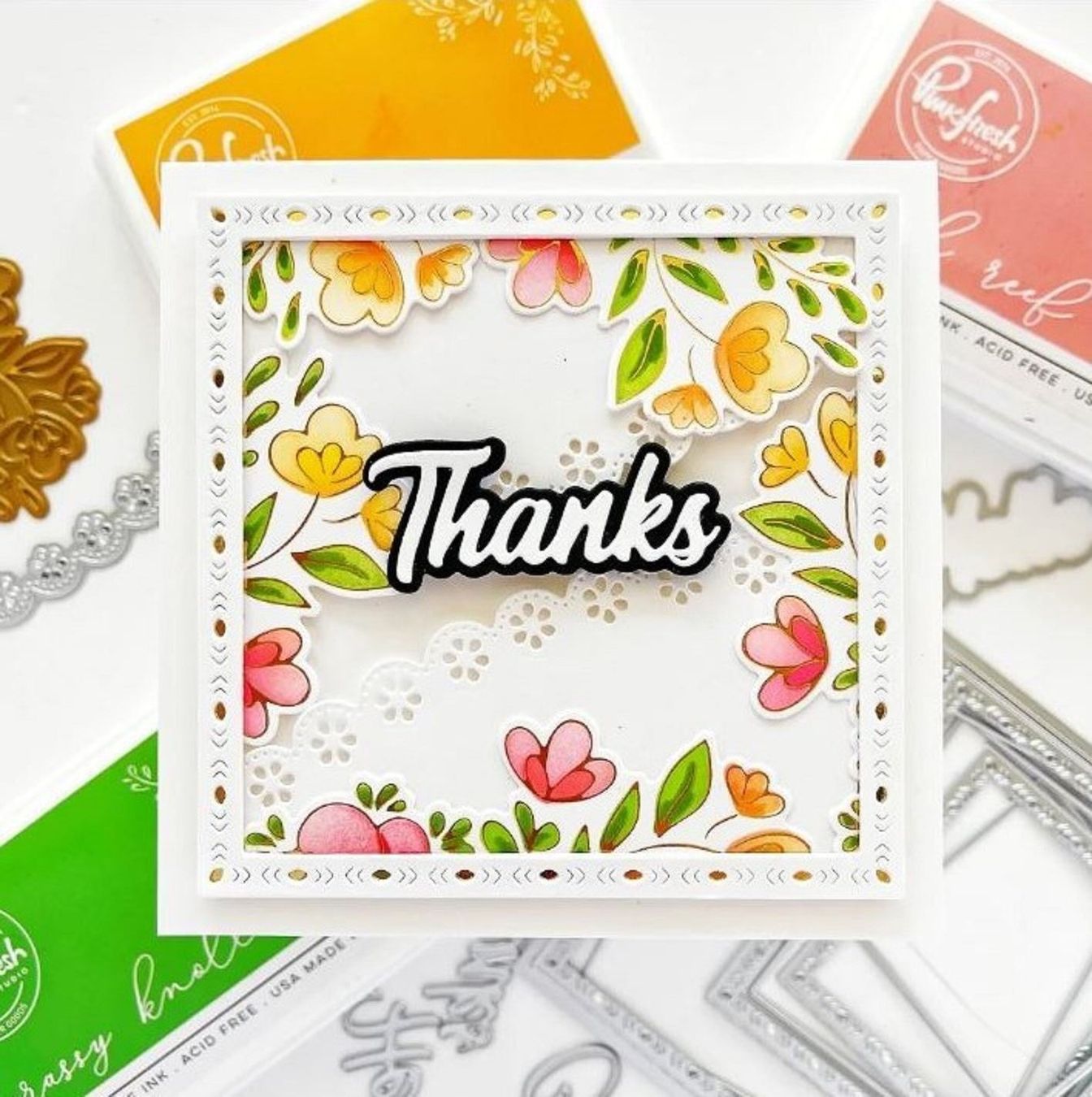 Sciablone: Pinkfresh 6er Set Dies **Folk Edge Squares** – Nuovo e nell'imballaggio originale da Rubigen venduto da rofi100 2
