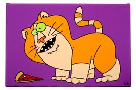 Lustiges Comic Leinwandbild " Katze #65 "