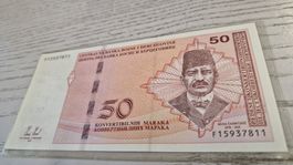 Bosnien u. Herzegowina 50 Konvertibilnih Maraka Banknote2012