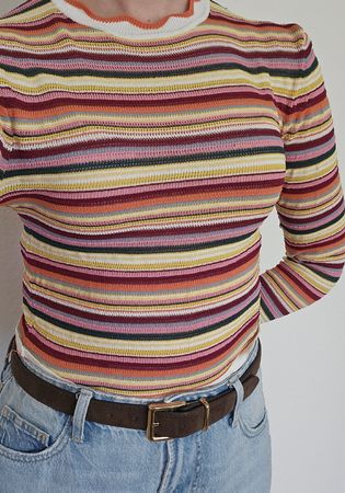 Zara Knit Pullover gestreift mehrfarbig Grösse M