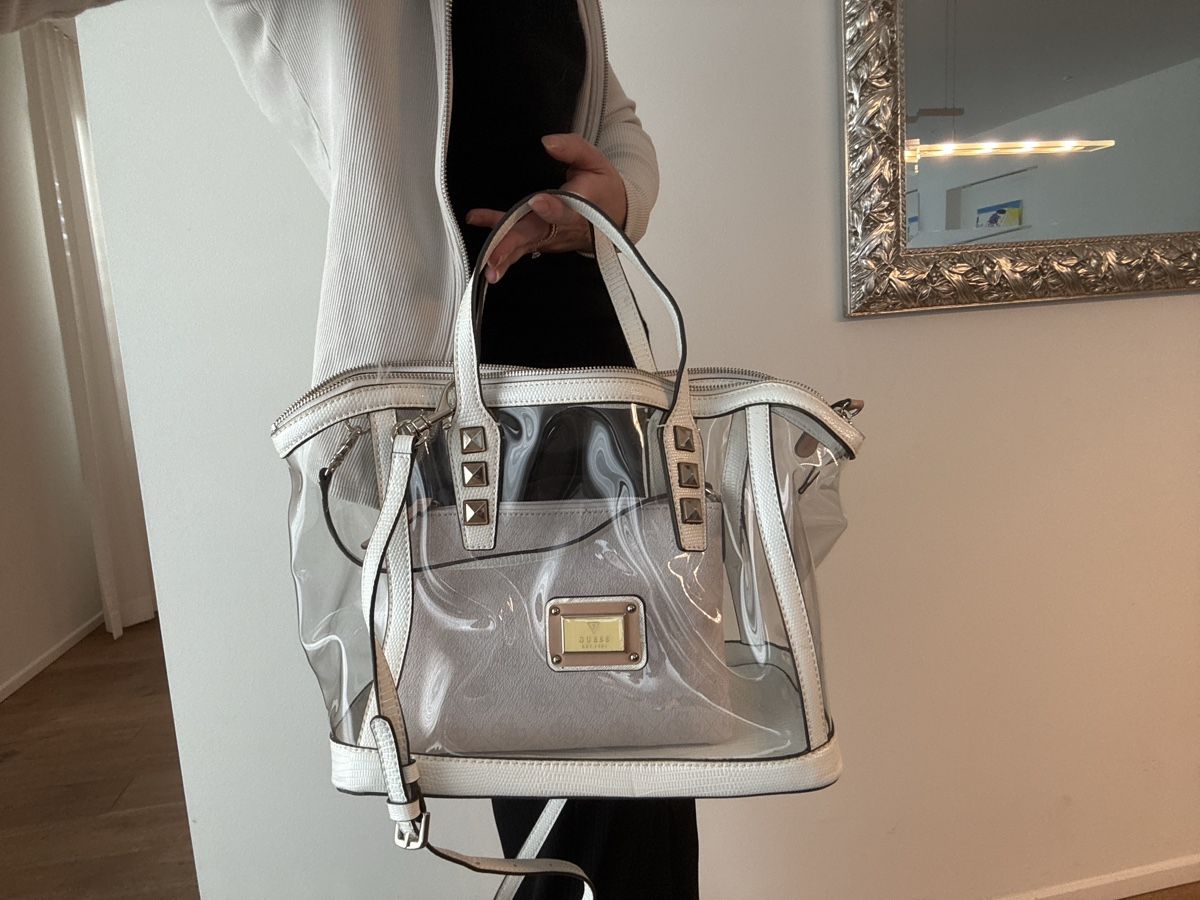 Guess Borse da donna: Guess Tasche transparent/ weiß – Usato da Kilchberg ZH venduto da Mskb 4