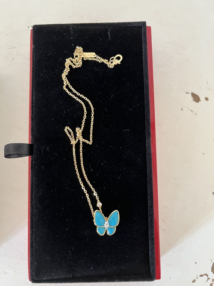 Ketten: Van Cleef Turquoise butterfly necklace – Gebraucht aus Langnau am Albis von anjalimkchotani 2