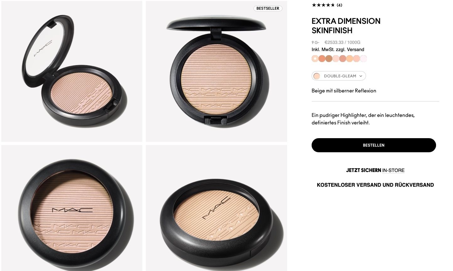 Make-up: MAC Extra Dimension Skinfinish Highlighter Glow - NEU&OVP – Usato da Schongau venduto da Designart 4